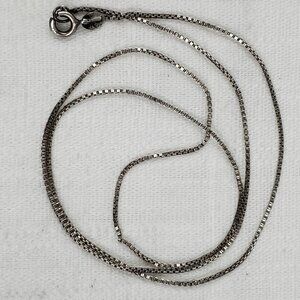 Beautiful Box Chain Silver 925 Long 20" Chain Hook Clasp Necklace 2 Grams